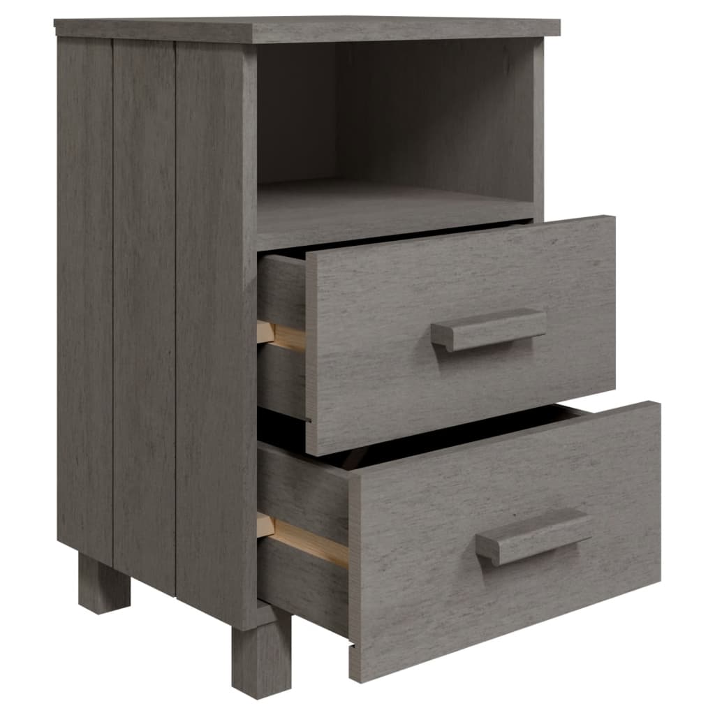 sengeskab HAMAR 2 stk. 40x35x62 cm massivt fyrretræ lysegrå