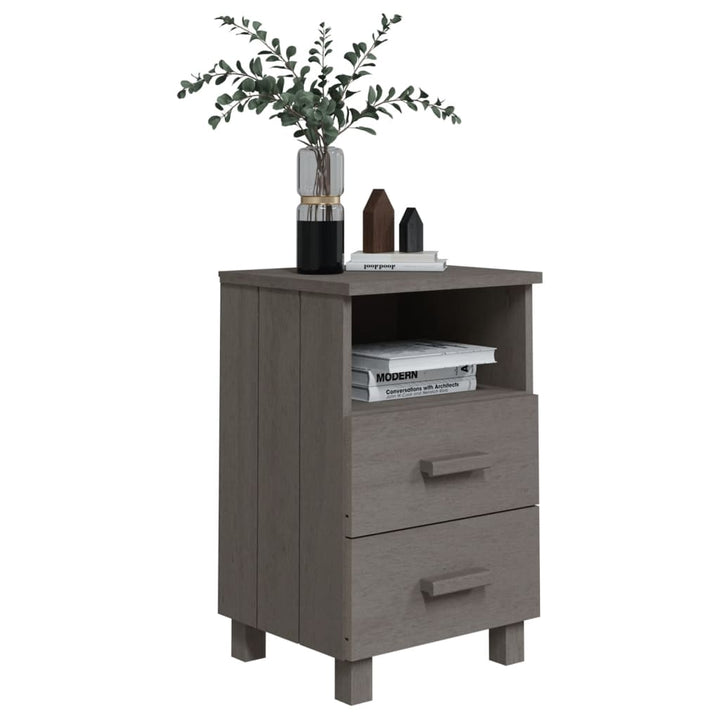 sengeskab HAMAR 2 stk. 40x35x62 cm massivt fyrretræ lysegrå