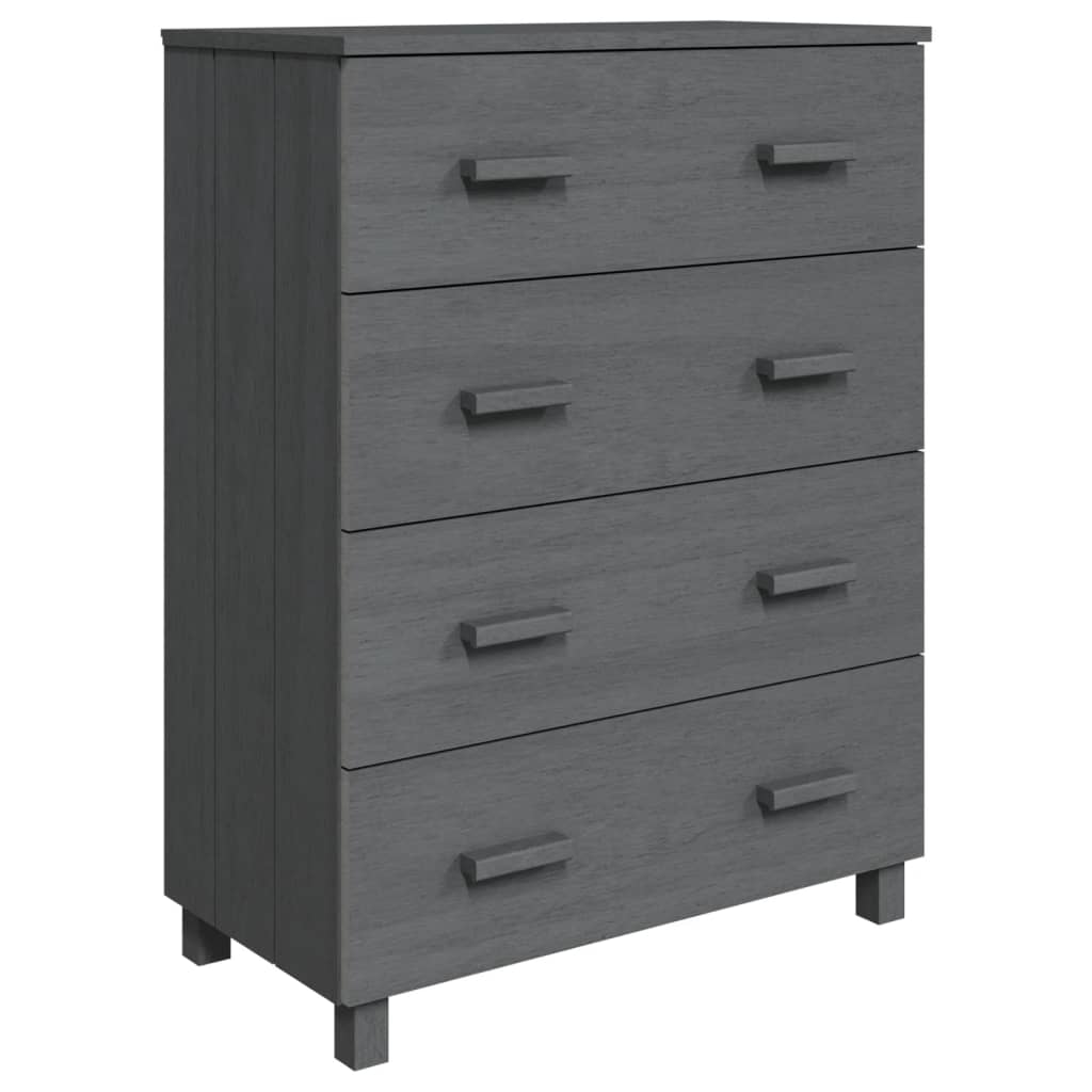 skænk HAMAR 79x40x103,5 cm massivt fyrretræ mørkegrå
