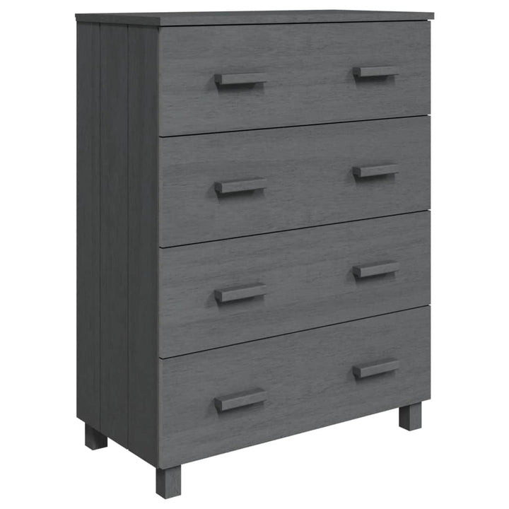 skænk HAMAR 79x40x103,5 cm massivt fyrretræ mørkegrå