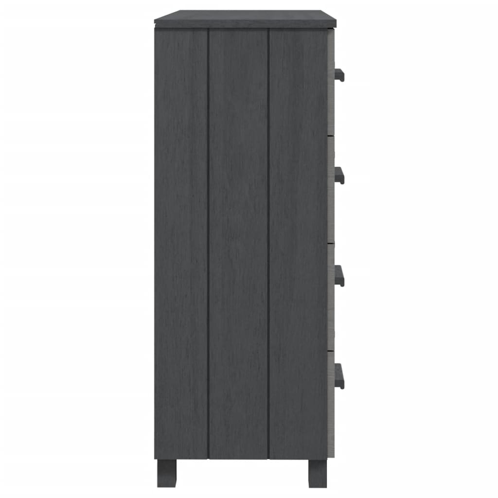 skænk HAMAR 79x40x103,5 cm massivt fyrretræ mørkegrå