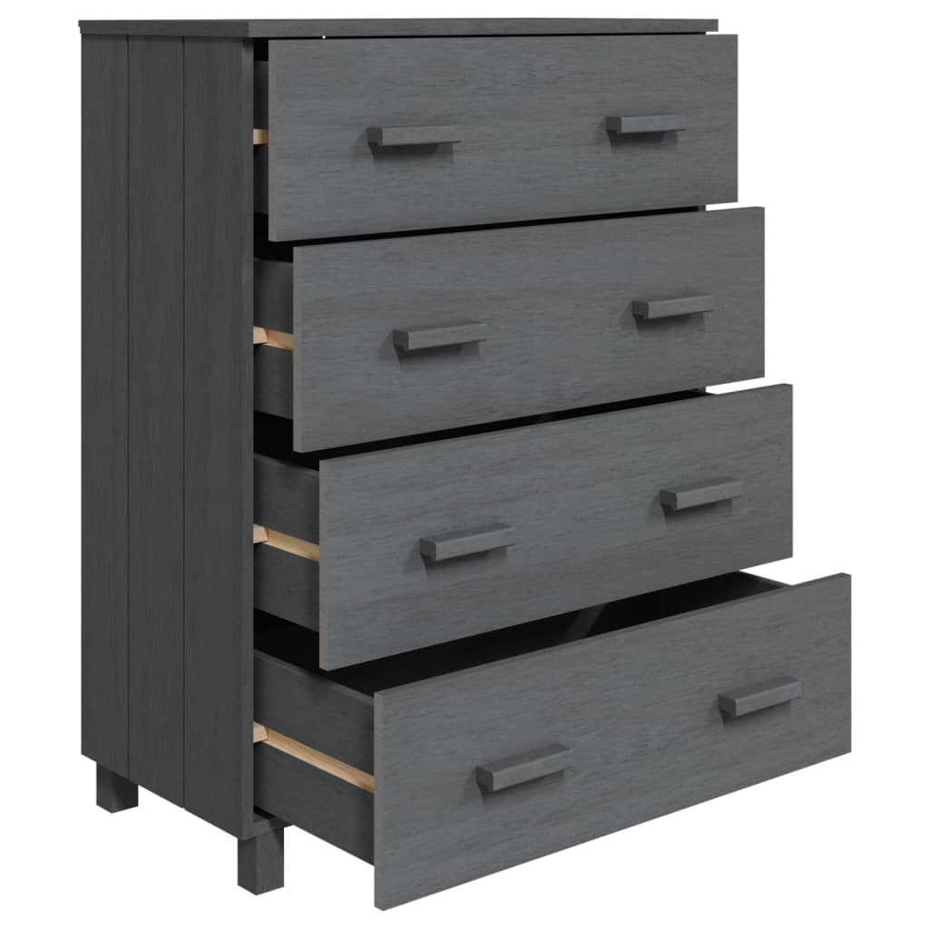 skænk HAMAR 79x40x103,5 cm massivt fyrretræ mørkegrå