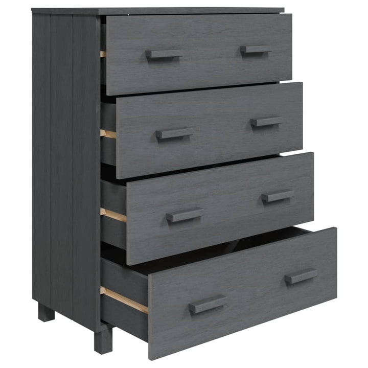 skænk HAMAR 79x40x103,5 cm massivt fyrretræ mørkegrå