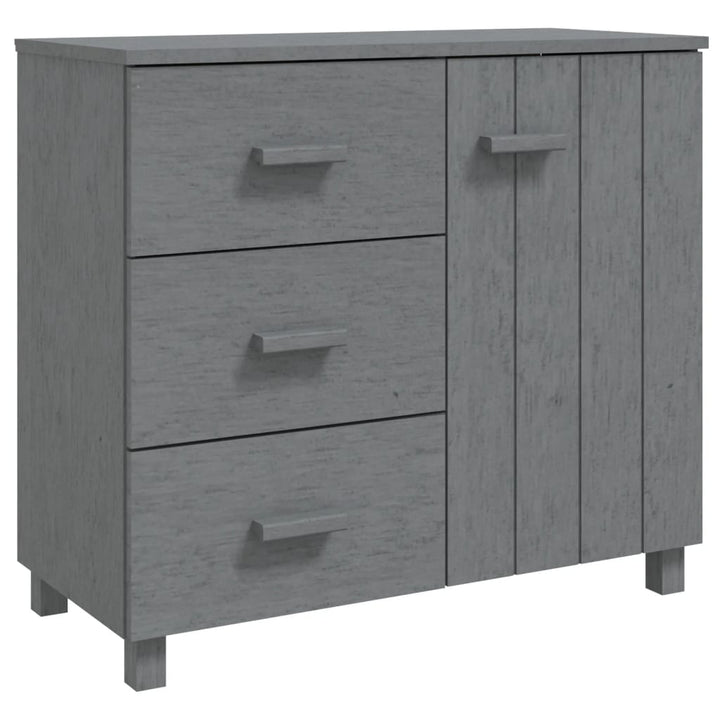 skænk HAMAR 90x40x80 cm massivt fyrretræ mørkegrå