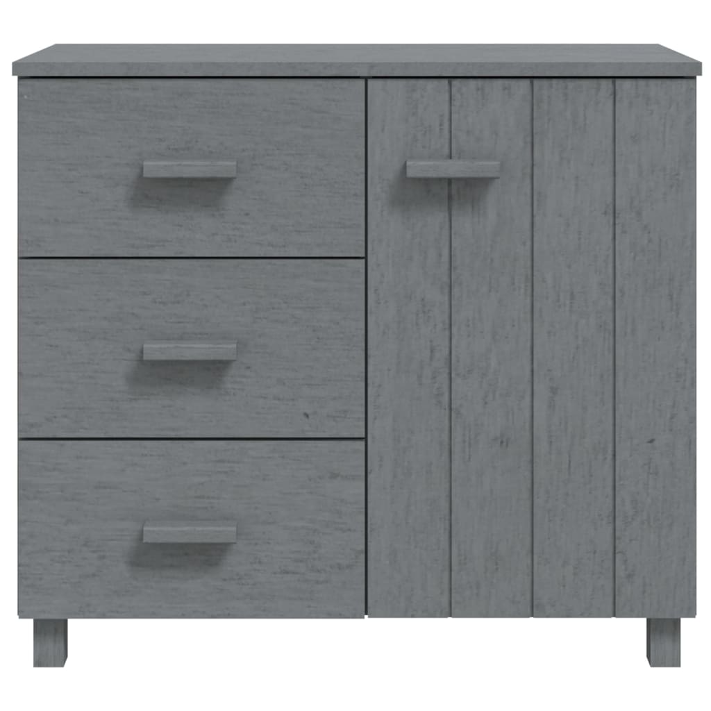 skænk HAMAR 90x40x80 cm massivt fyrretræ mørkegrå