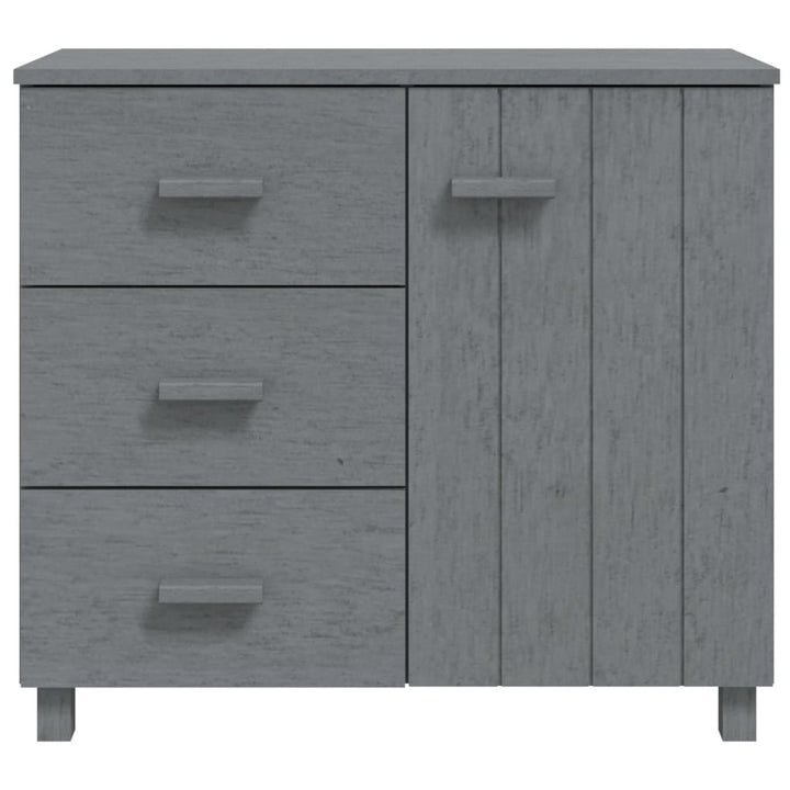skænk HAMAR 90x40x80 cm massivt fyrretræ mørkegrå