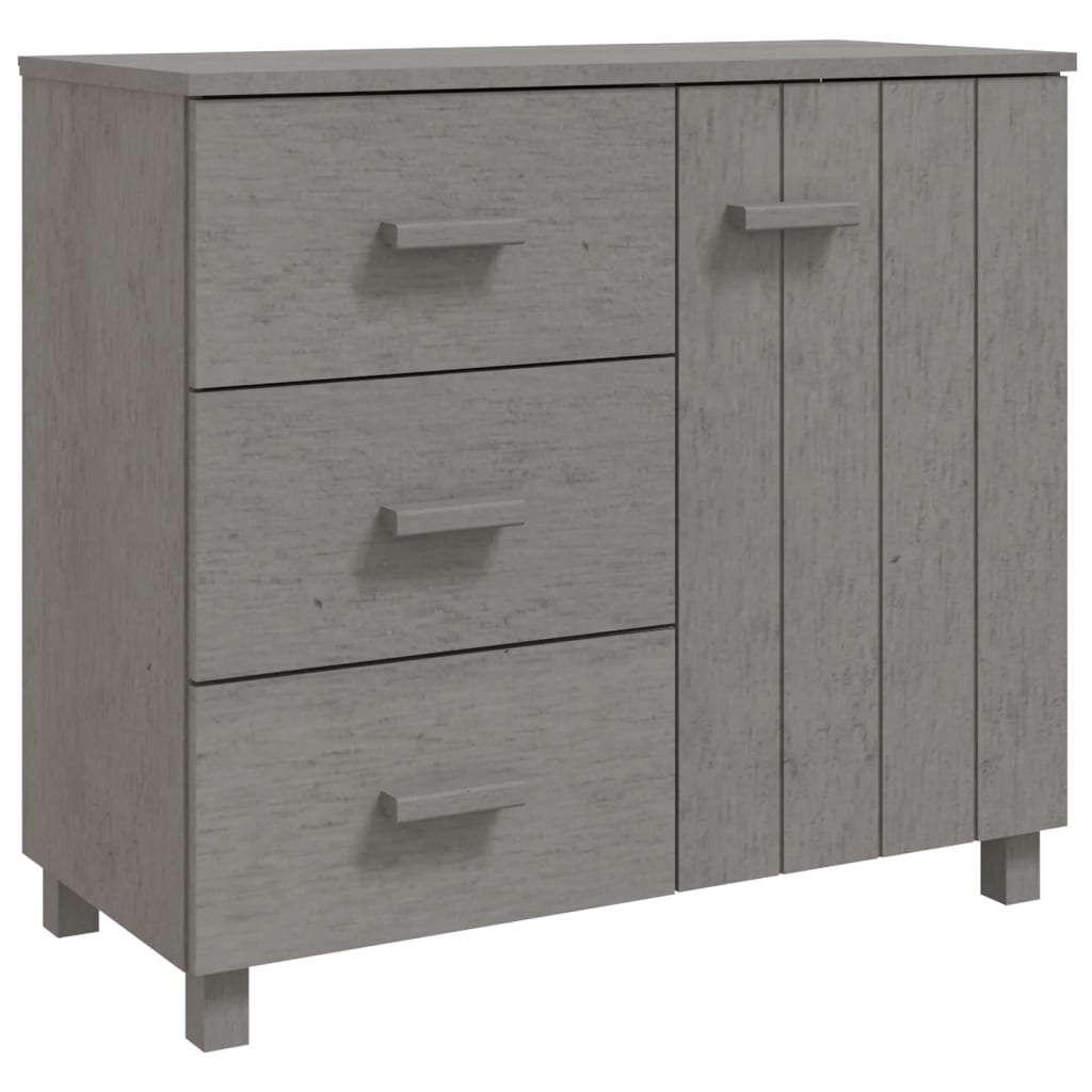 skænk HAMAR 90x40x80 cm massivt fyrretræ lysegrå