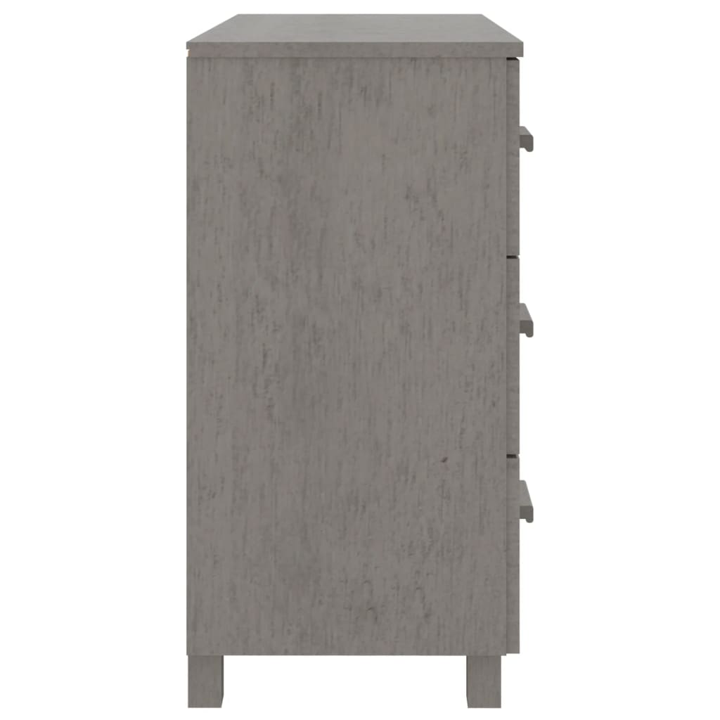 skænk HAMAR 90x40x80 cm massivt fyrretræ lysegrå