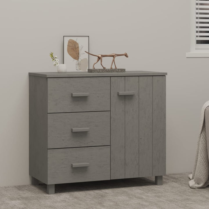 skænk HAMAR 90x40x80 cm massivt fyrretræ lysegrå