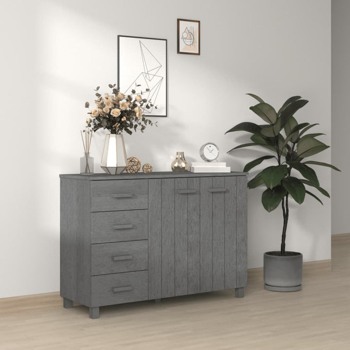skænk HAMAR 113x40x80 cm massivt fyrretræ mørkegrå