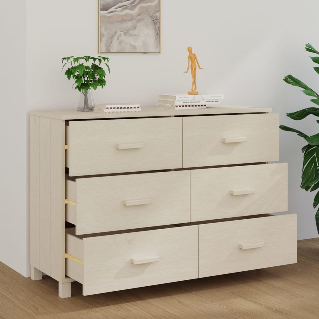 skænk HAMAR 113x40x80 cm fyrretræ honningbrun