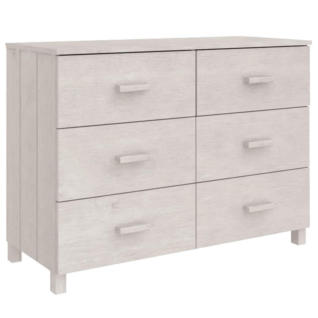 skænk HAMAR 113x40x80 cm massivt fyrretræ hvid