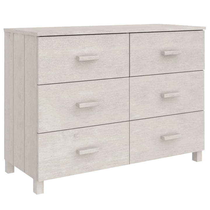 skænk HAMAR 113x40x80 cm massivt fyrretræ hvid