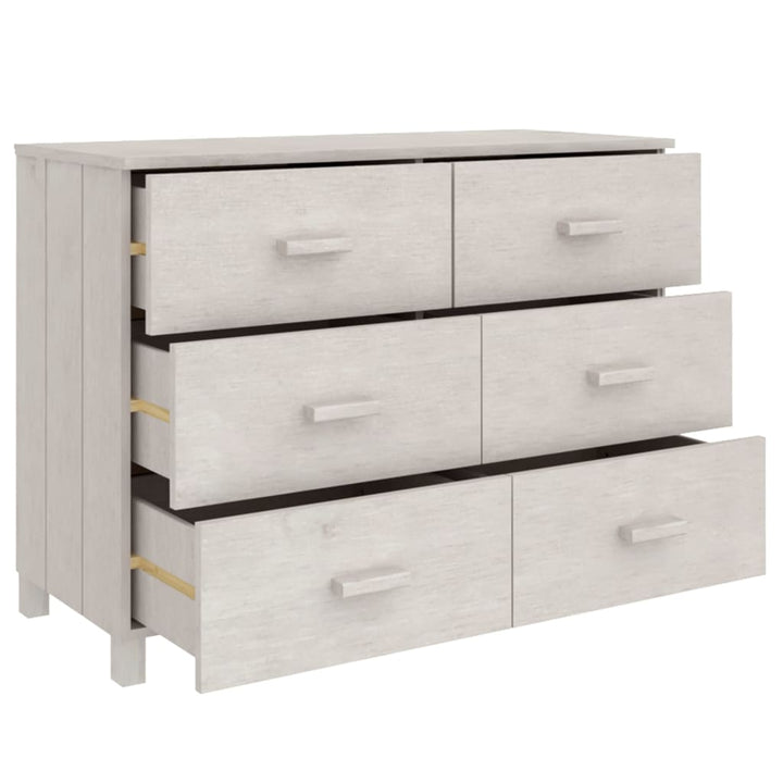 skænk HAMAR 113x40x80 cm massivt fyrretræ hvid