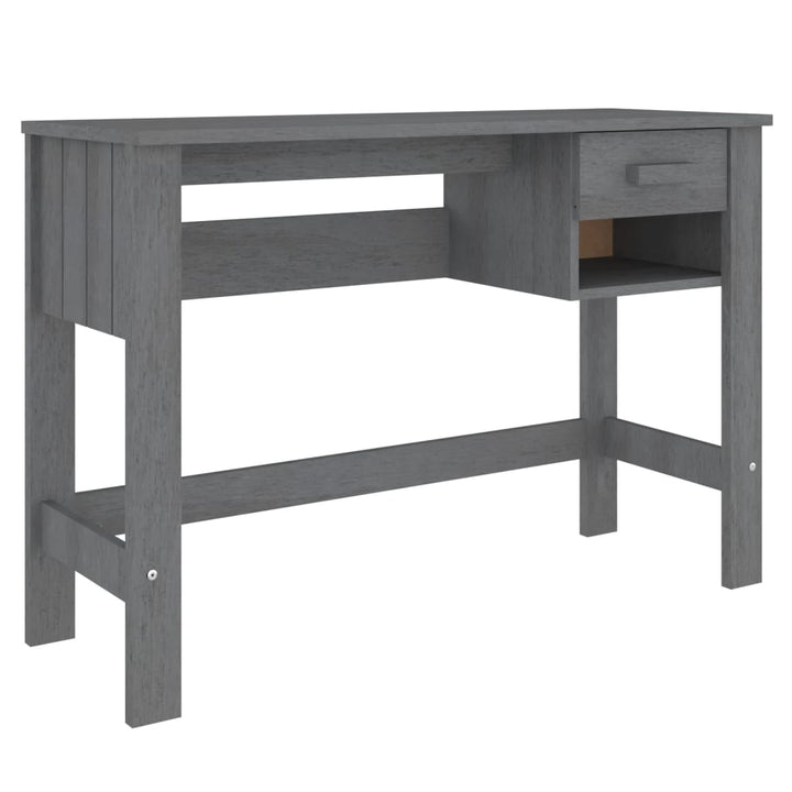 skrivebord HAMAR 110x40x75 cm massivt fyrretræ mørkegrå