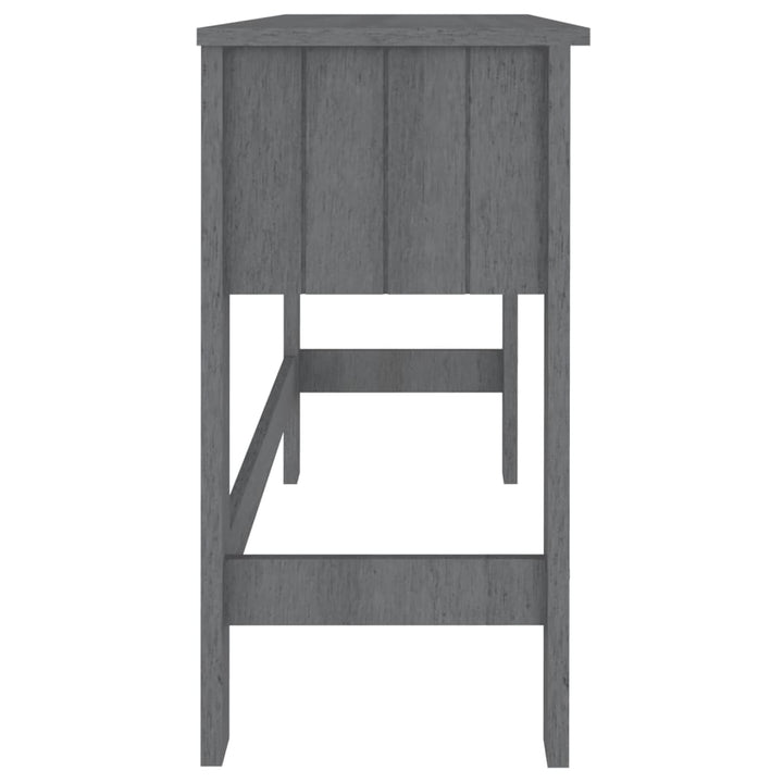 skrivebord HAMAR 110x40x75 cm massivt fyrretræ mørkegrå