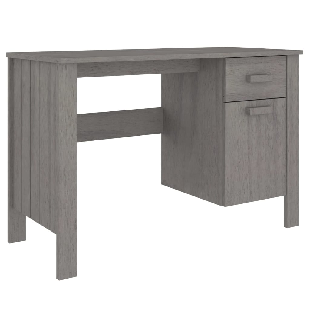 skrivebord HAMAR 113x50x75 cm massivt fyrretræ lysegrå