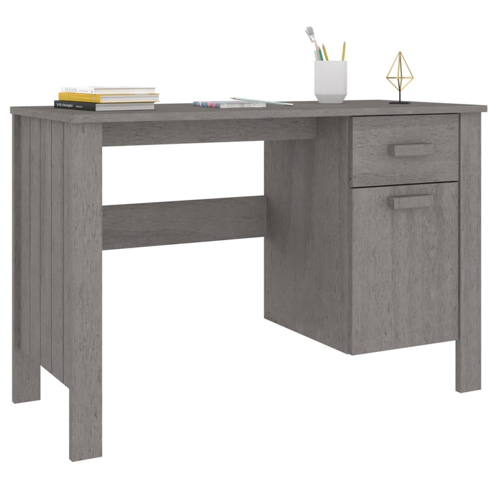 skrivebord HAMAR 113x50x75 cm massivt fyrretræ lysegrå