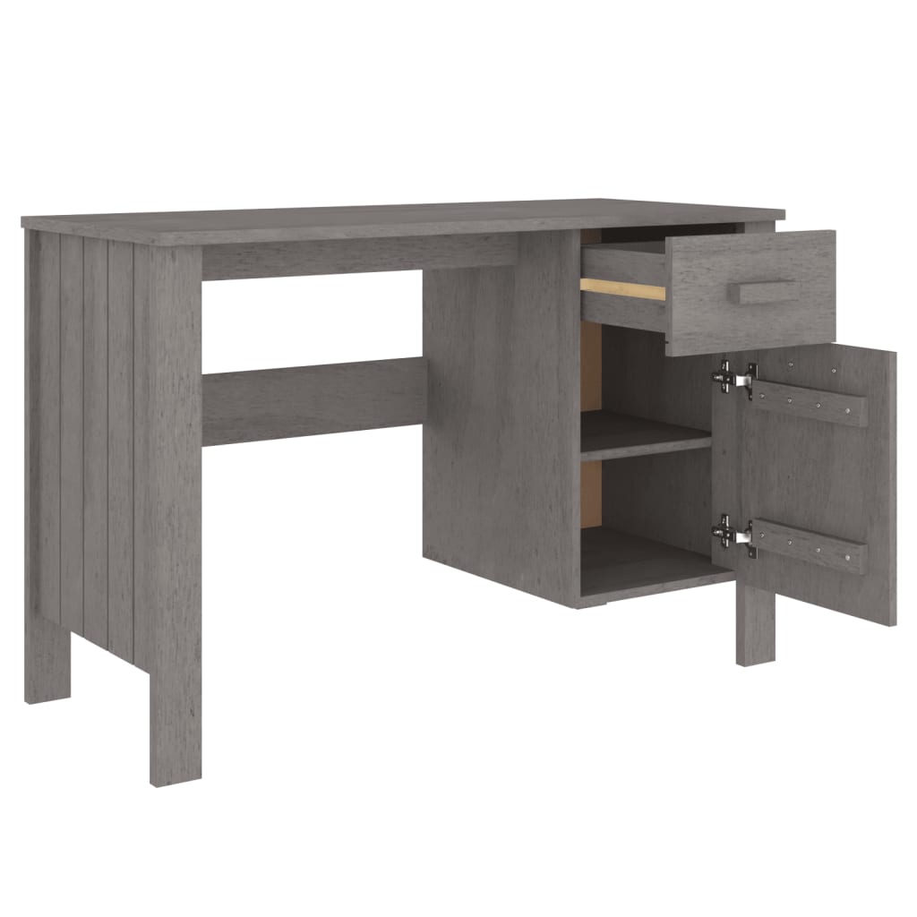 skrivebord HAMAR 113x50x75 cm massivt fyrretræ lysegrå