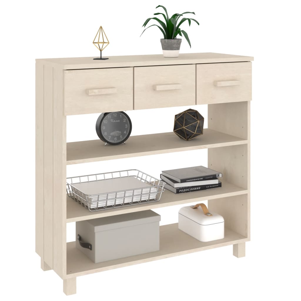 konsolbord HAMAR 90x35x90 cm massivt fyrretræ honningbrun