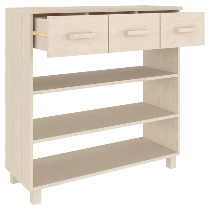 konsolbord HAMAR 90x35x90 cm massivt fyrretræ honningbrun