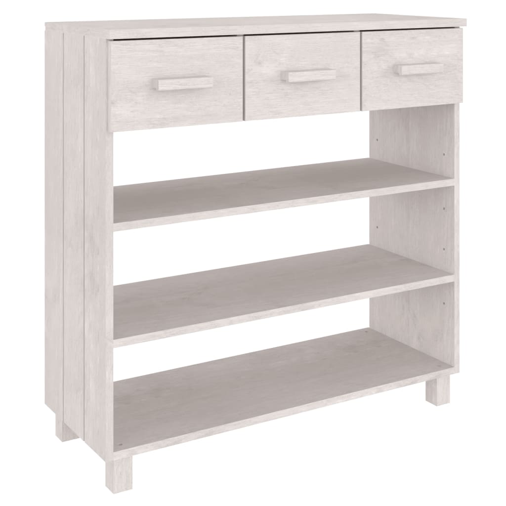 konsolbord HAMAR 90x35x90 cm massivt fyrretræ hvid