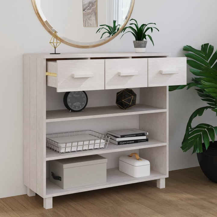 konsolbord HAMAR 90x35x90 cm massivt fyrretræ hvid