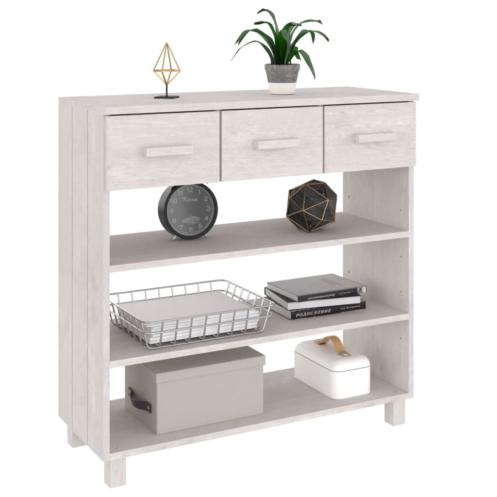 konsolbord HAMAR 90x35x90 cm massivt fyrretræ hvid