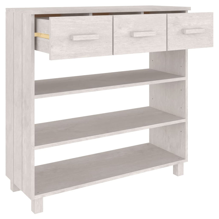 konsolbord HAMAR 90x35x90 cm massivt fyrretræ hvid
