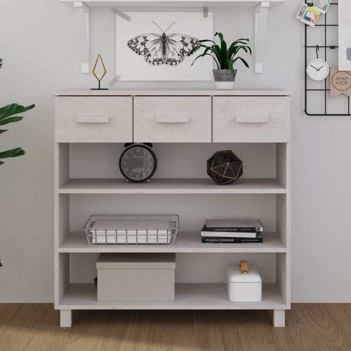 konsolbord HAMAR 90x35x90 cm massivt fyrretræ hvid