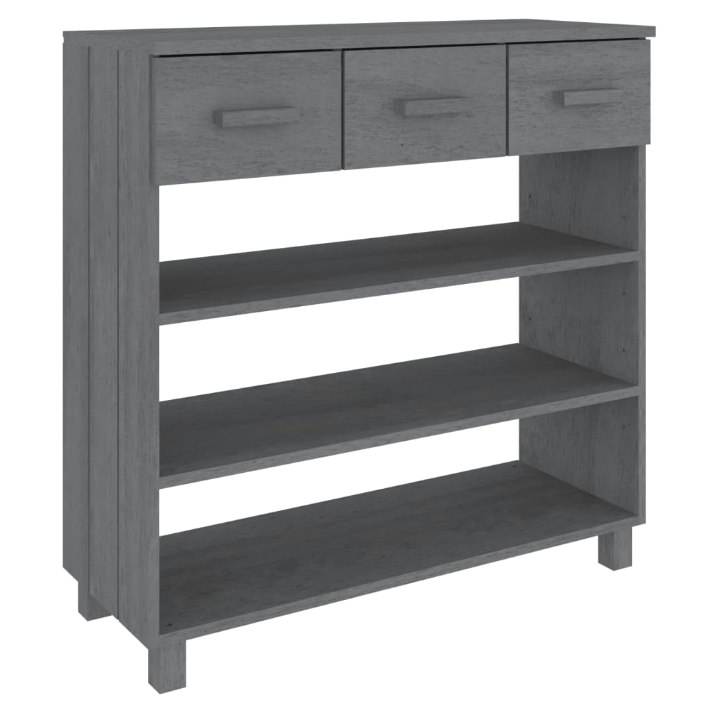 konsolbord HAMAR 90x35x90 cm massivt fyrretræ mørkegrå