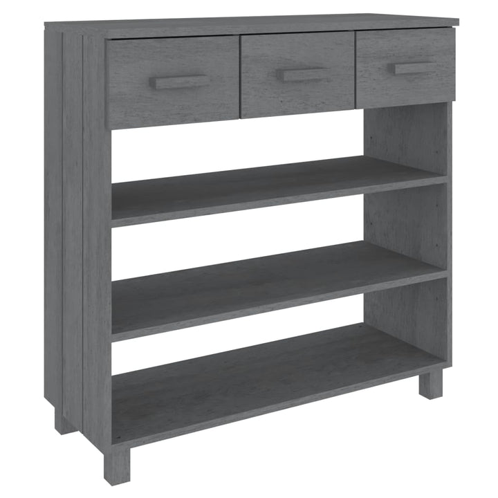 konsolbord HAMAR 90x35x90 cm massivt fyrretræ mørkegrå