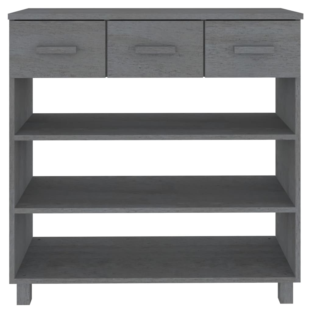 konsolbord HAMAR 90x35x90 cm massivt fyrretræ mørkegrå