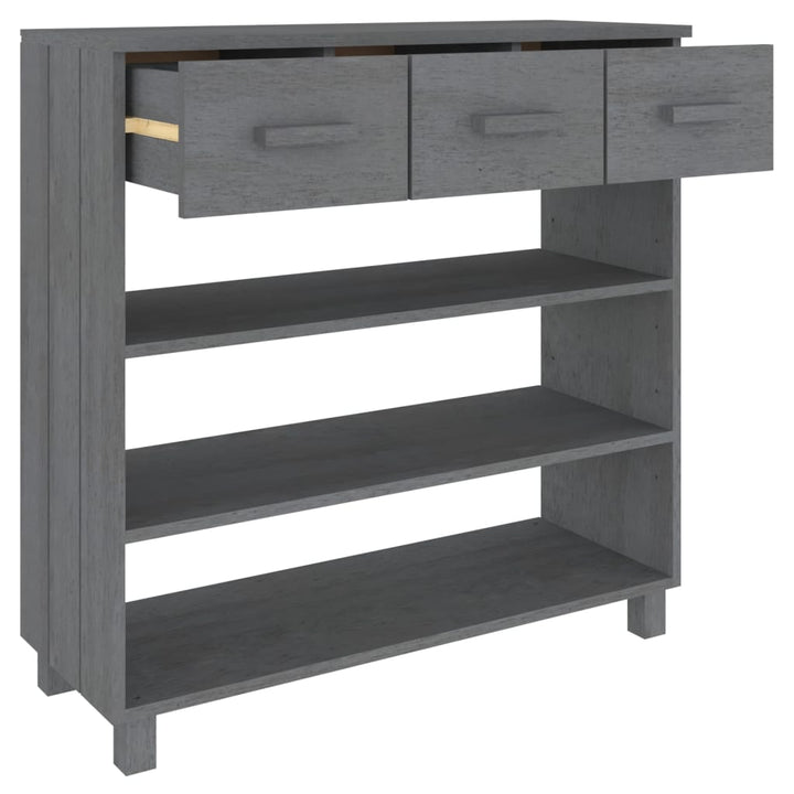 konsolbord HAMAR 90x35x90 cm massivt fyrretræ mørkegrå