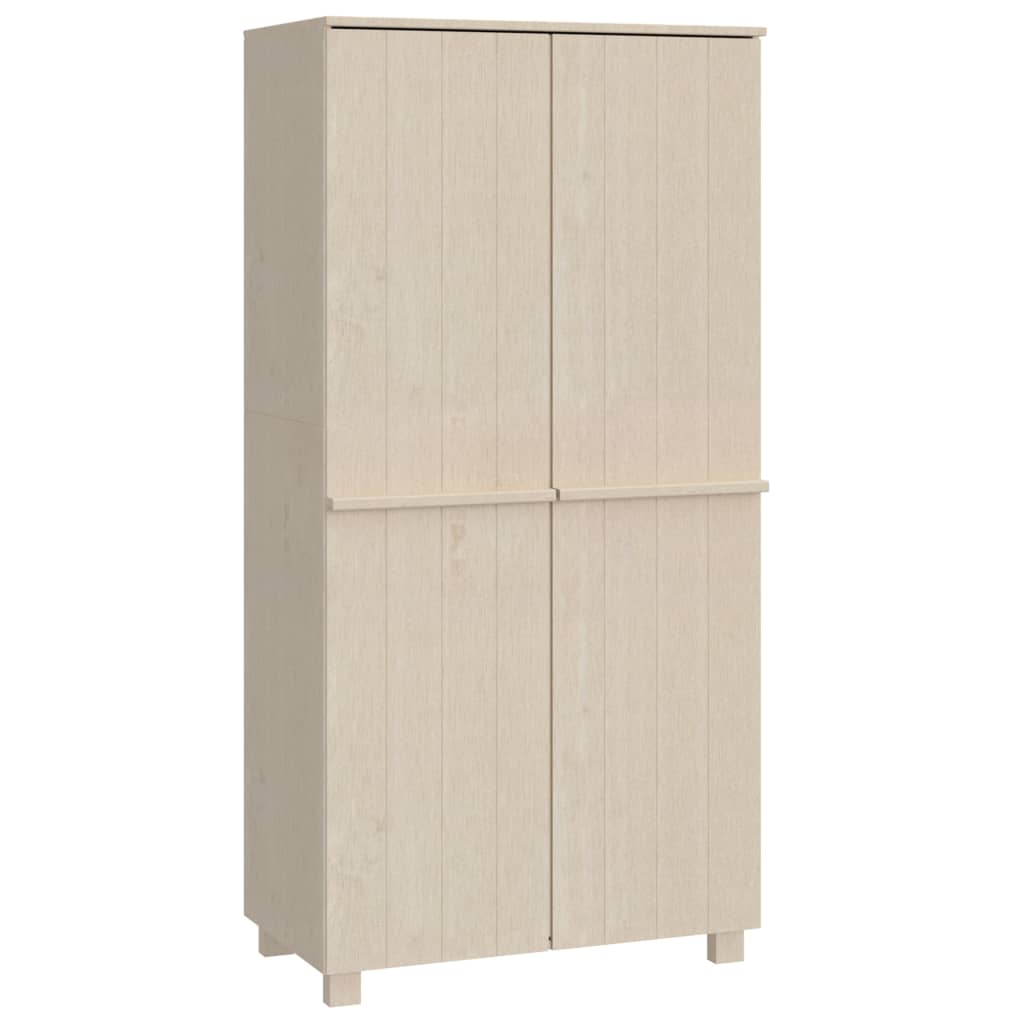 klædeskab HAMAR 89x50x180 cm massivt fyrretræ honningbrun