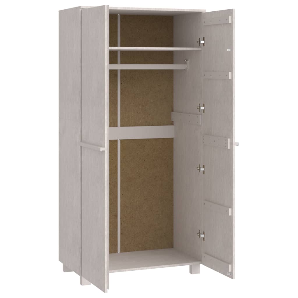 klædeskab HAMAR 89x50x180 cm massivt fyrretræ hvid