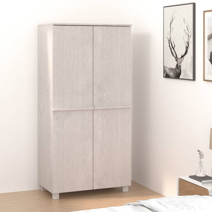 klædeskab HAMAR 89x50x180 cm massivt fyrretræ hvid