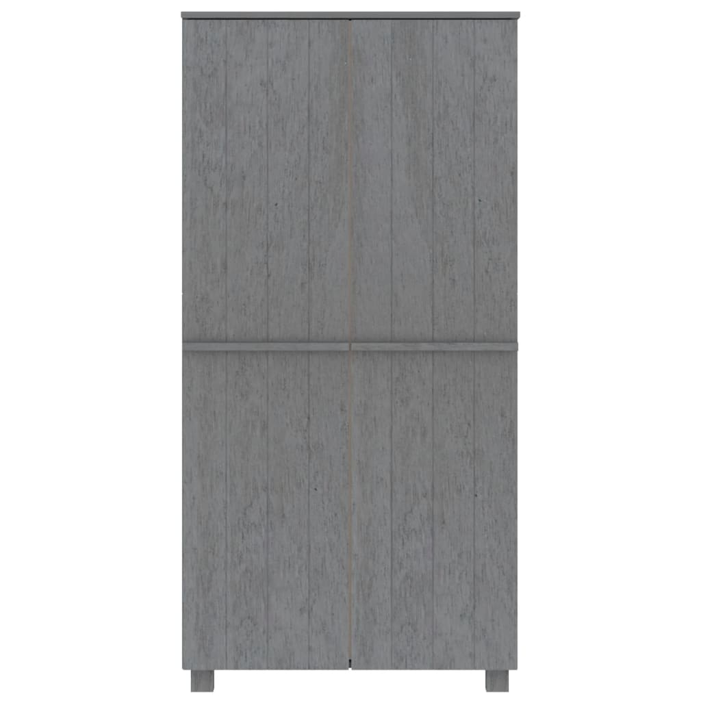 klædeskab HAMAR 89x50x180 cm massivt fyrretræ mørkegrå
