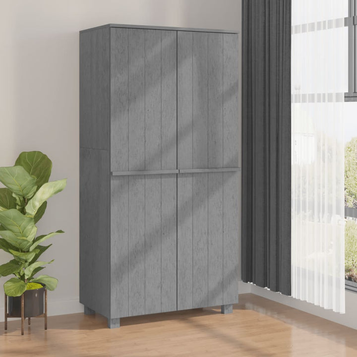 klædeskab HAMAR 89x50x180 cm massivt fyrretræ mørkegrå