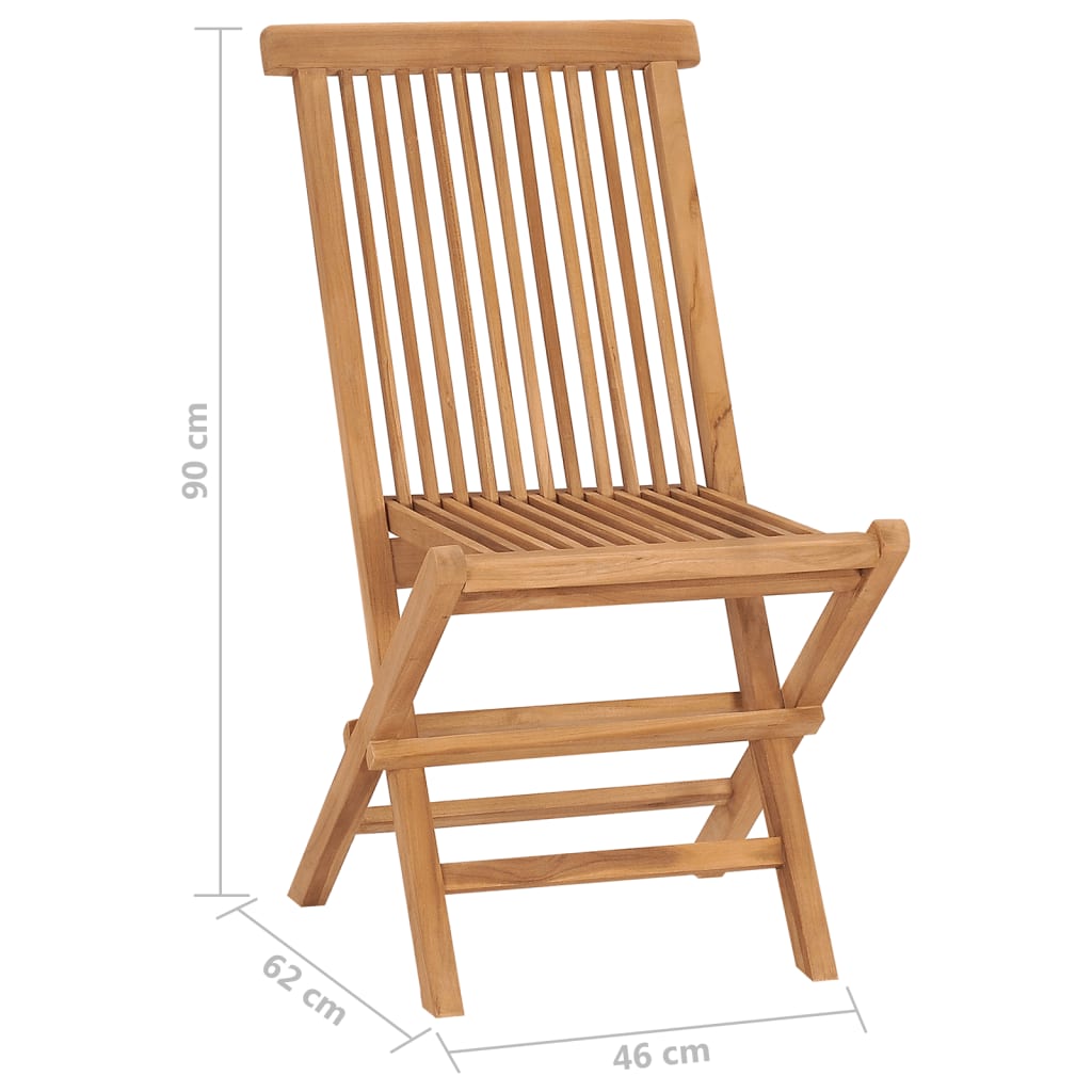 foldbare havestole 6 stk. massivt teaktræ
