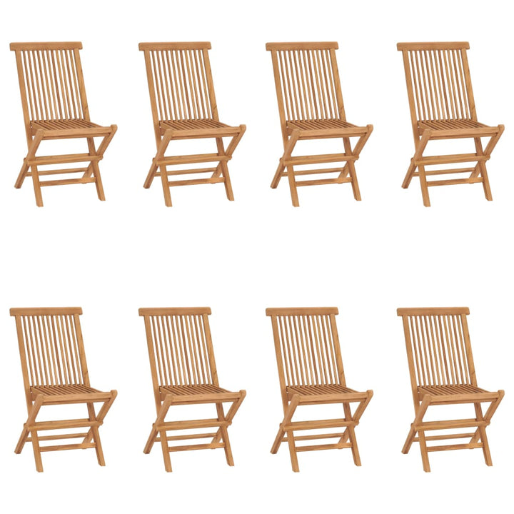 foldbare havestole 8 stk. massivt teaktræ