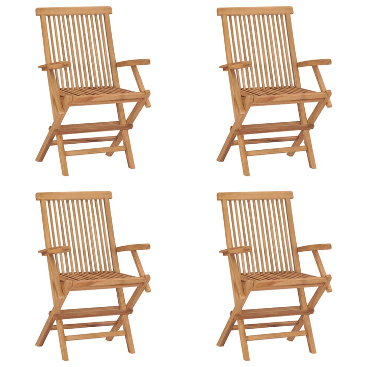 foldbare havestole 4 stk. massivt teaktræ