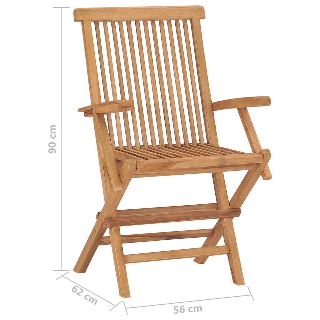 foldbare havestole 4 stk. massivt teaktræ
