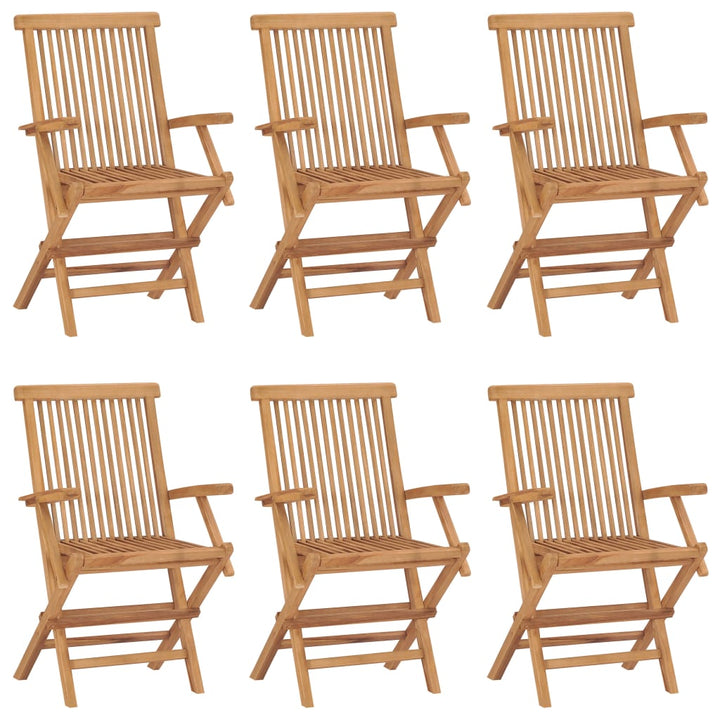 foldbare havestole 6 stk. massivt teaktræ