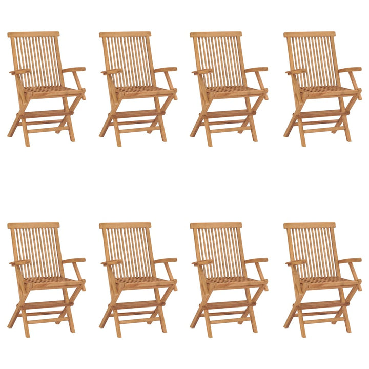 foldbare havestole 8 stk. massivt teaktræ
