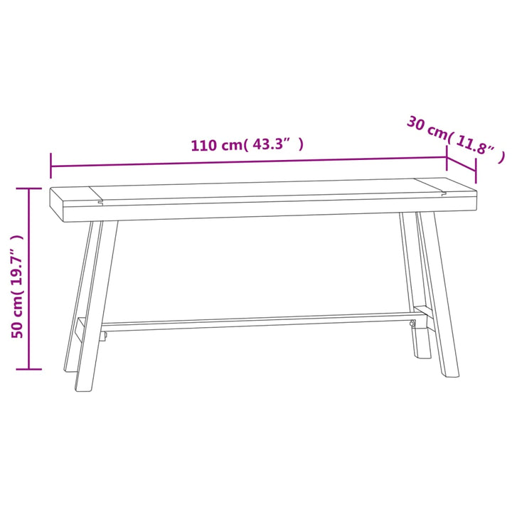 bænk 110 cm massivt teaktræ