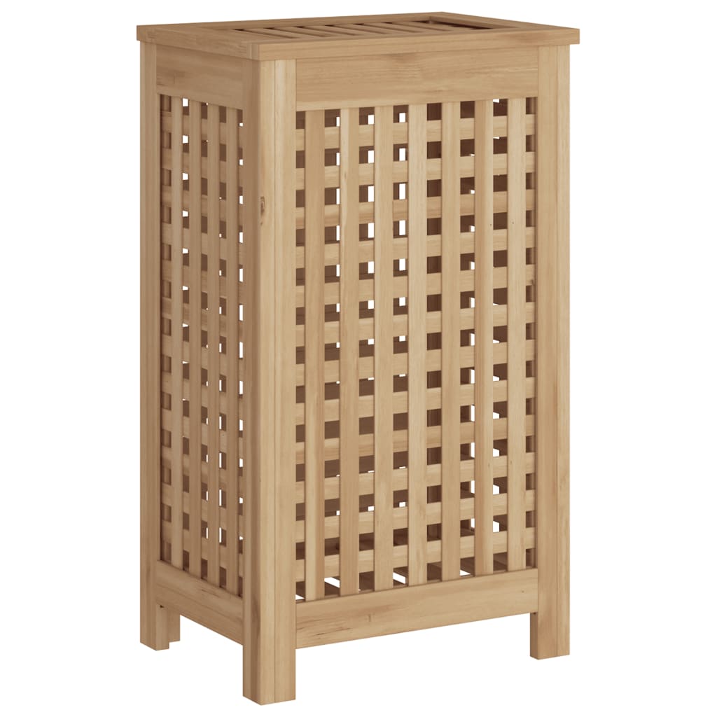 vasketøjskurv 35x25x60 cm massivt teaktræ