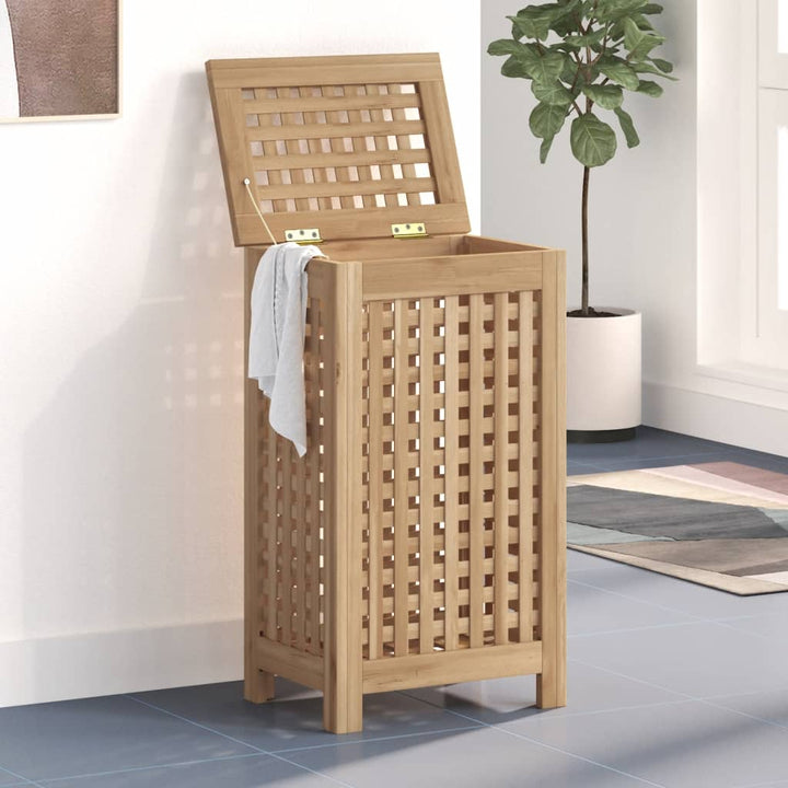vasketøjskurv 35x25x60 cm massivt teaktræ