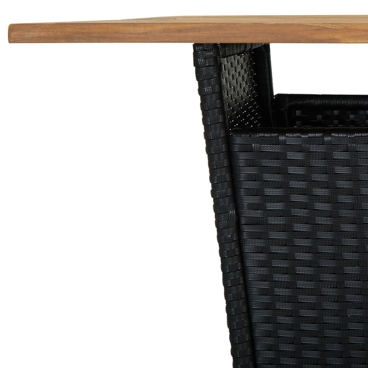 barsæt til haven 5 dele med hynder polyrattan sort