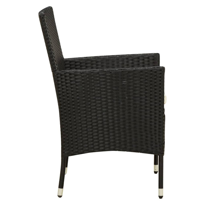 udendørs spisebordssæt 9 dele med hynder polyrattan sort
